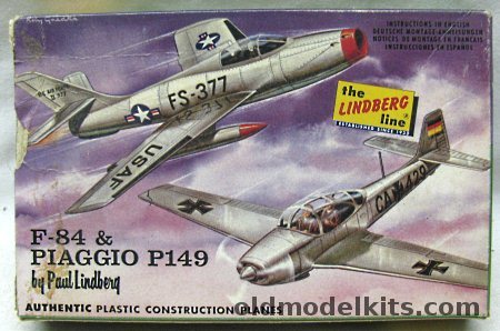 Lindberg 1/148 F-84 and Piaggio P-149, 431-39 plastic model kit